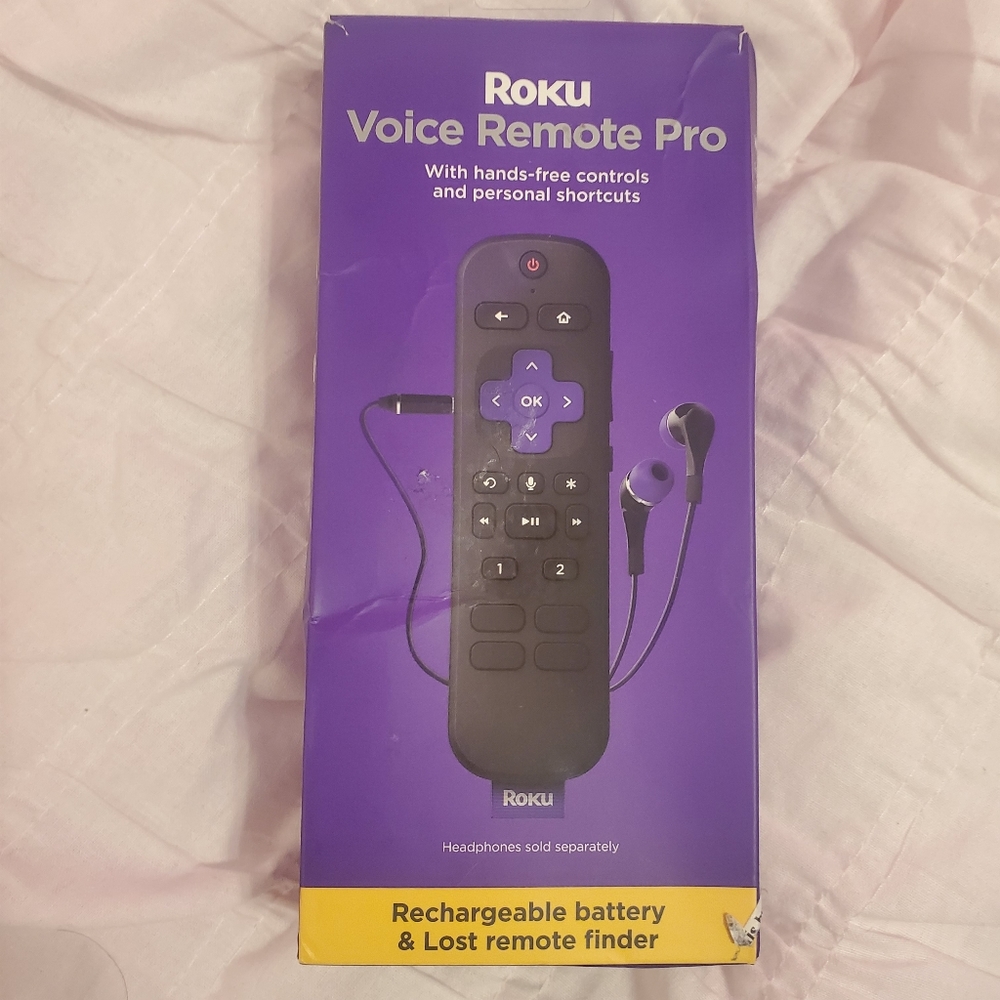 Voice Remote Pro – Rechargeable Remote with TV Controls for Roku Players, RokuTv